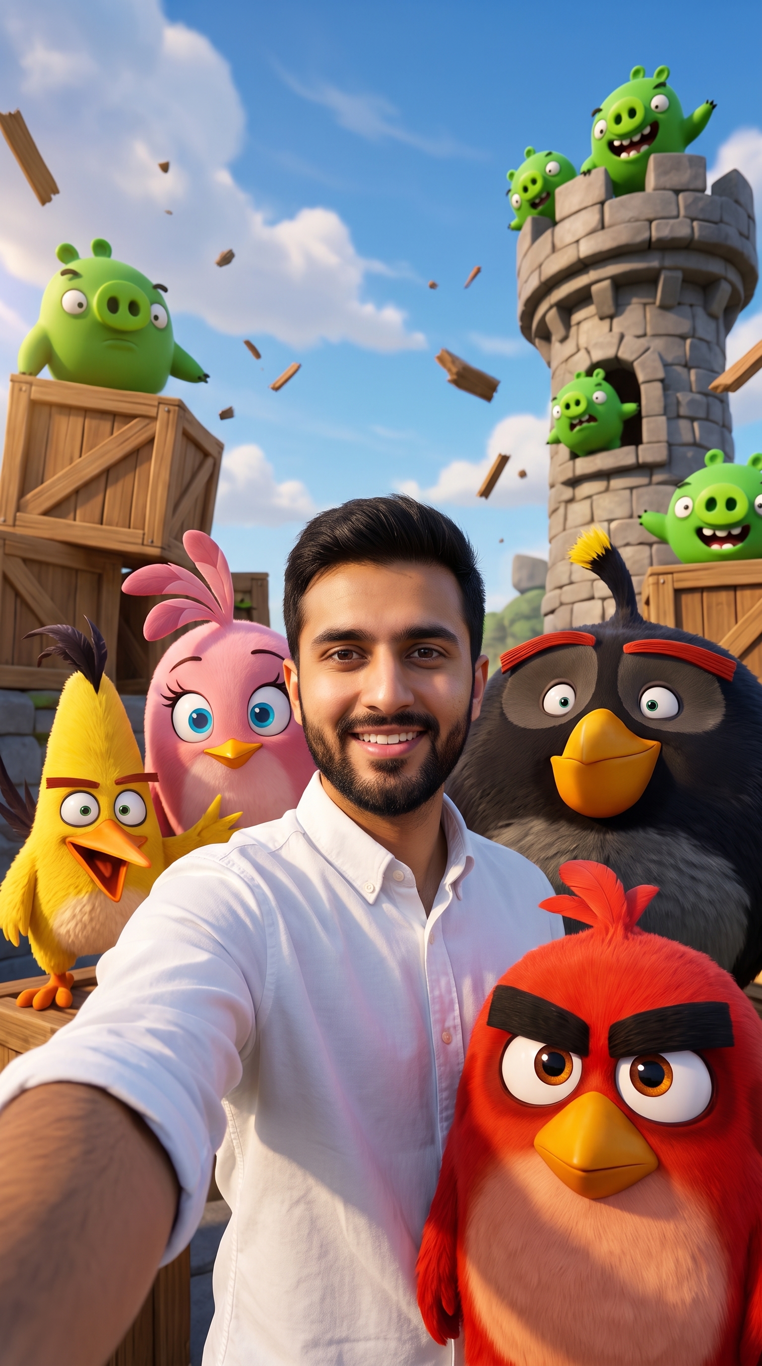 Example output for Angry Birds World Selfie