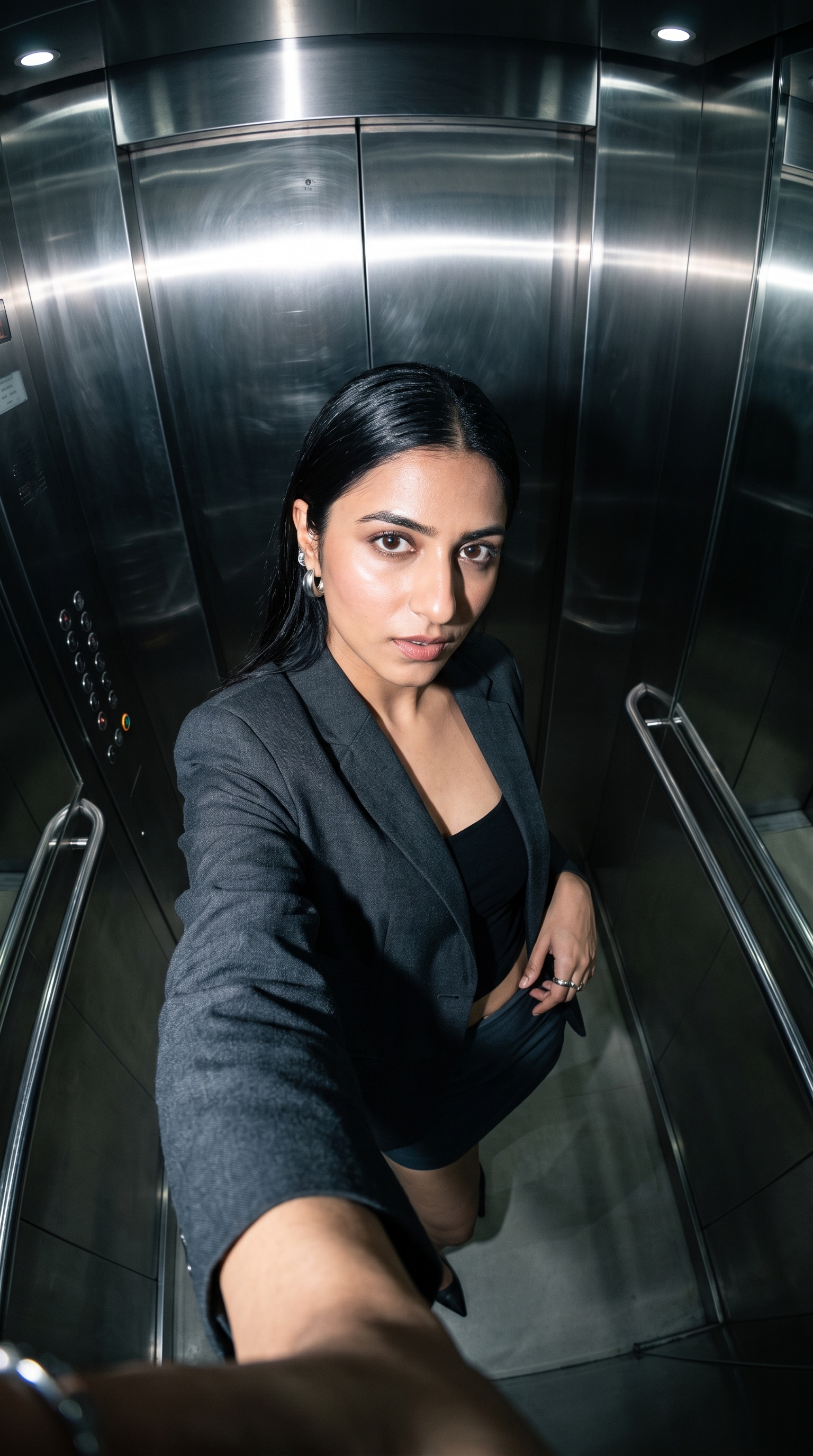 Example output for Elevator Selfie Editorial Shot