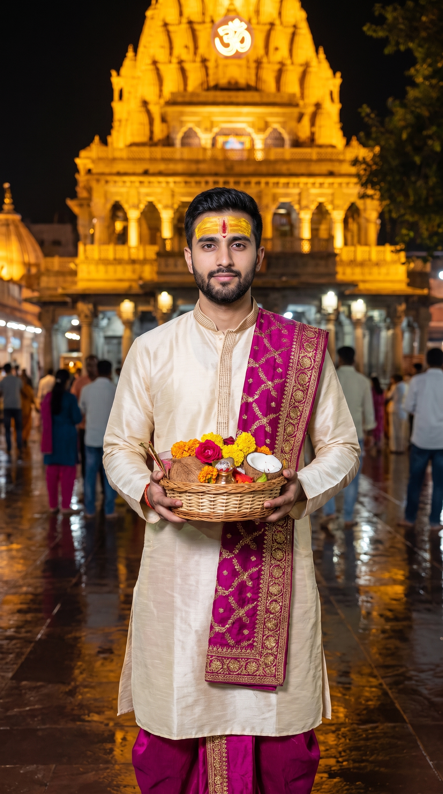 Example output for Om Temple Night Portrait